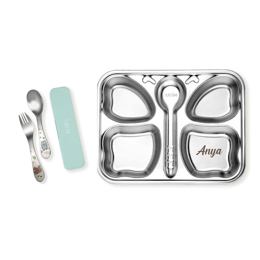 Theoni Tiny Tummies Meal Set - Butterfly Plate & Cutlery Set