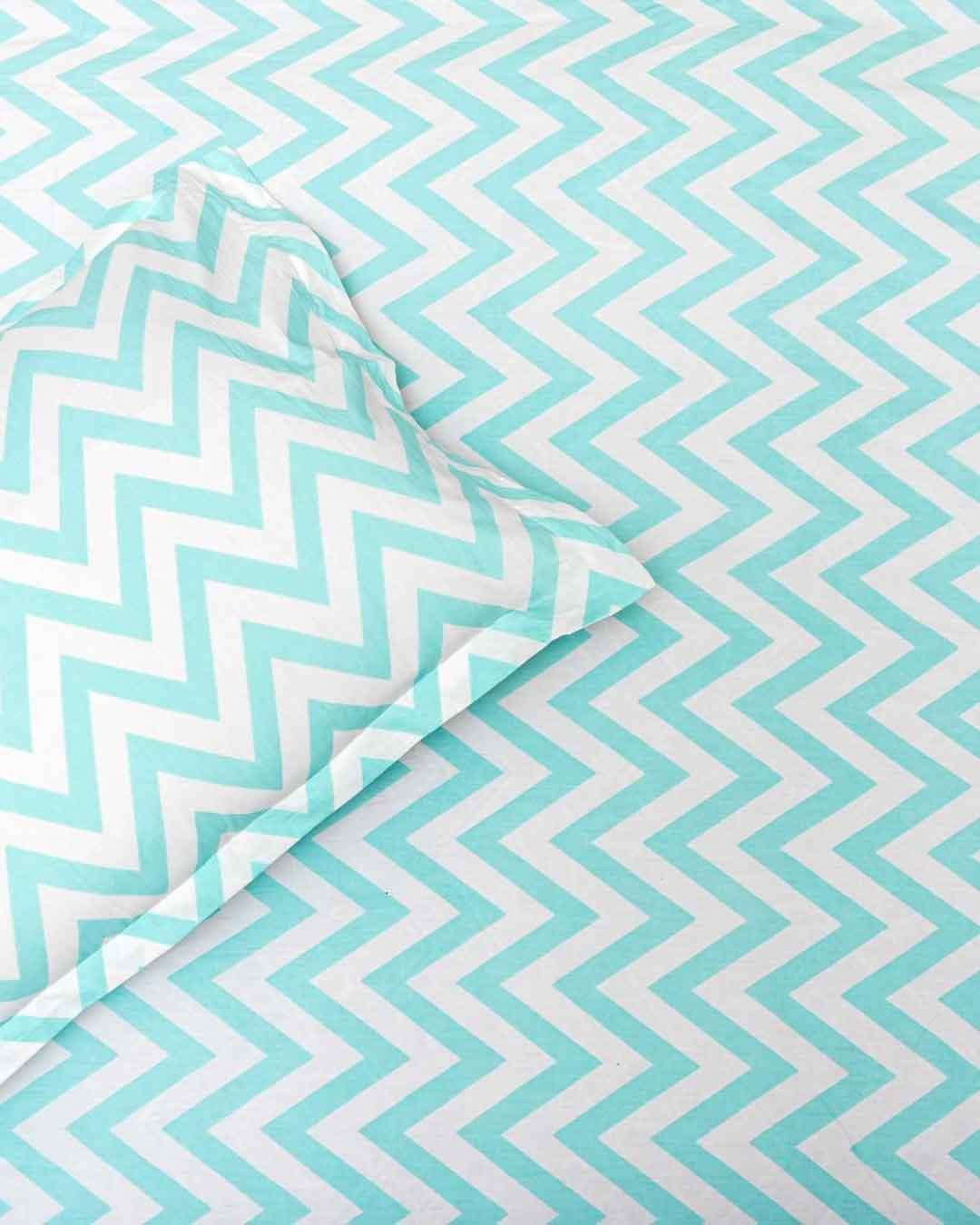 100% Organic Cotton 220-Thread Counts Flat Single Bedsheets -  Chevron Love