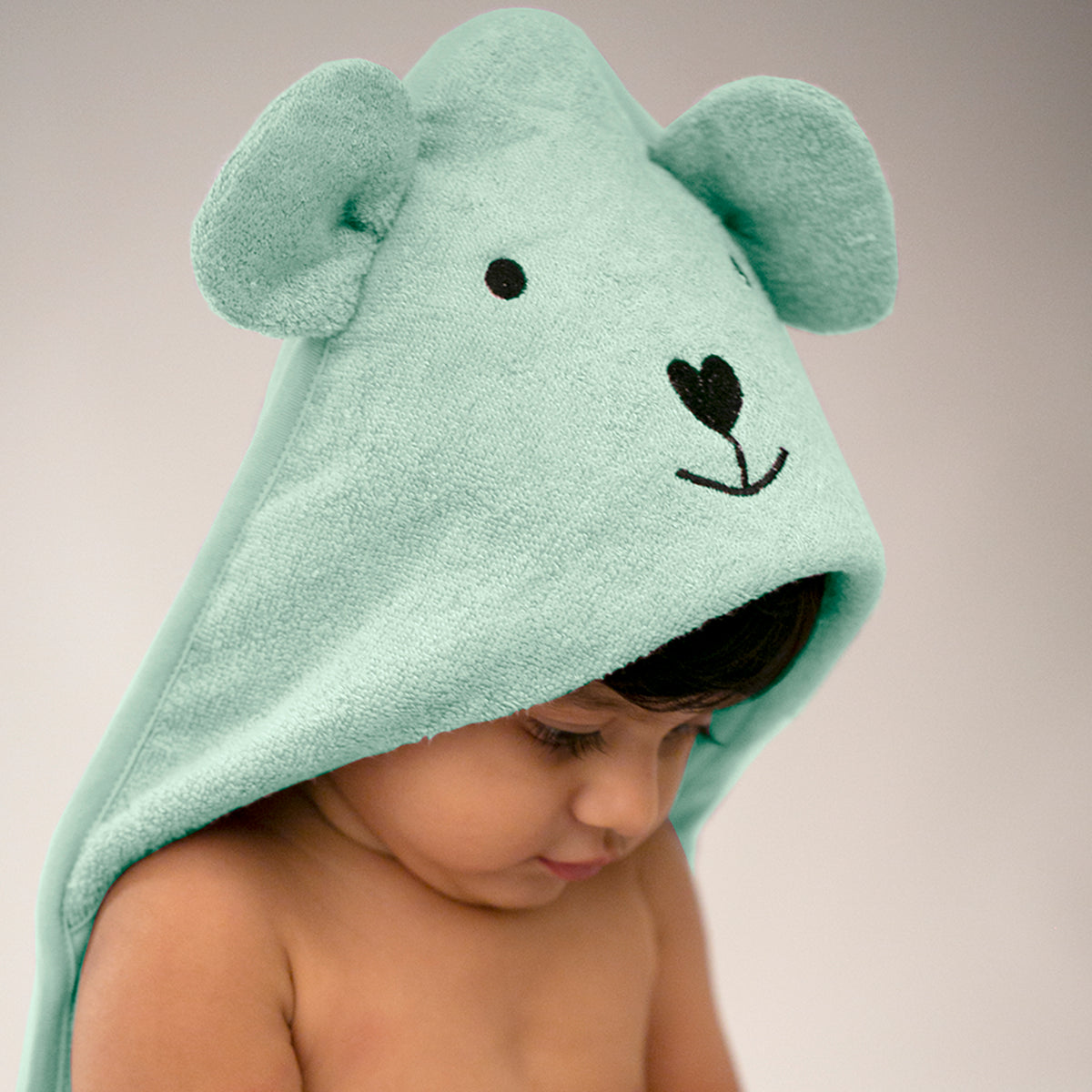 THEONI Bamboo Hooded Baby Towel - Mint green