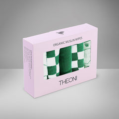 Theoni 100% Cotton Muslin Washcloths - Dark Green Baby napkins / wipes