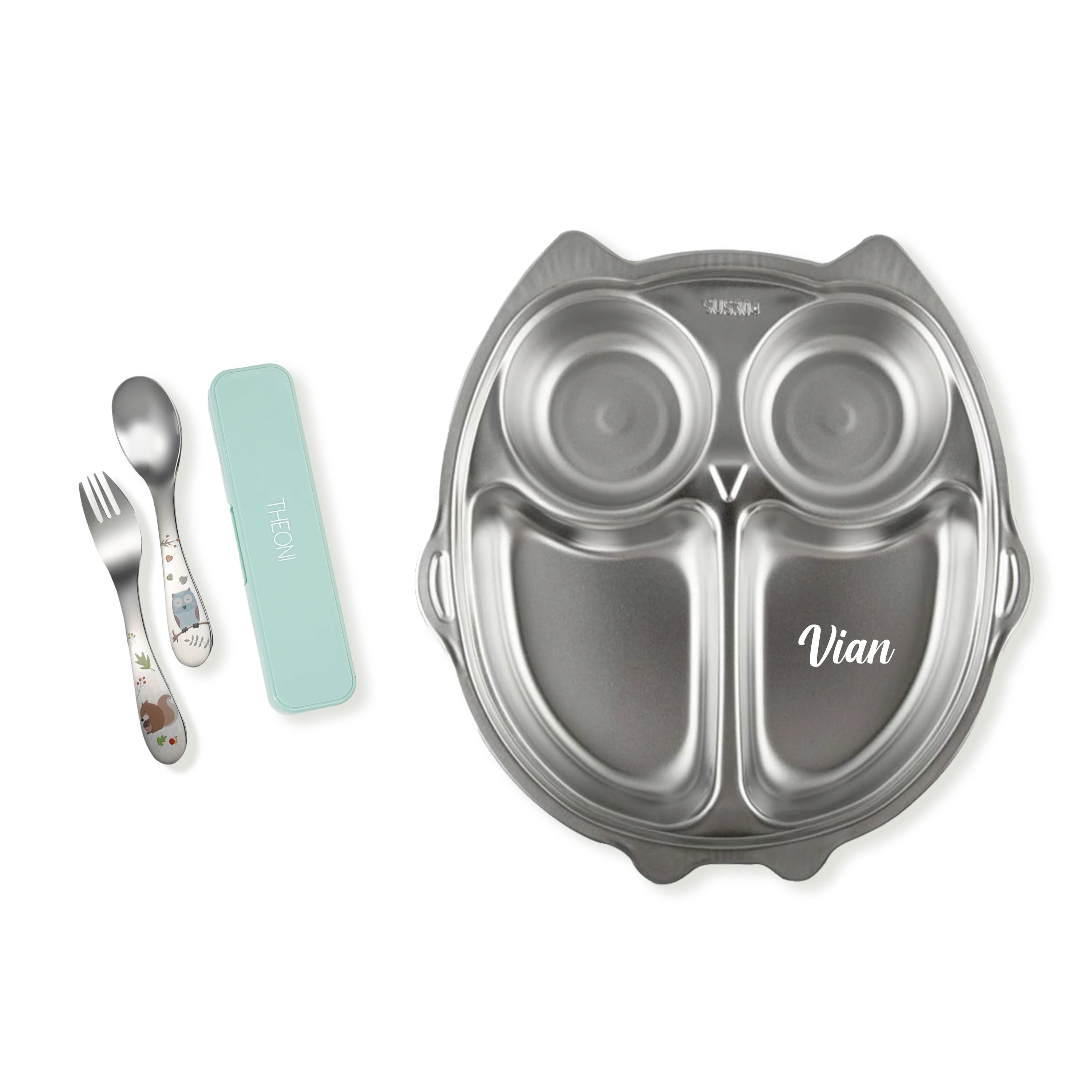 Owl_plate_and_cutlery_set