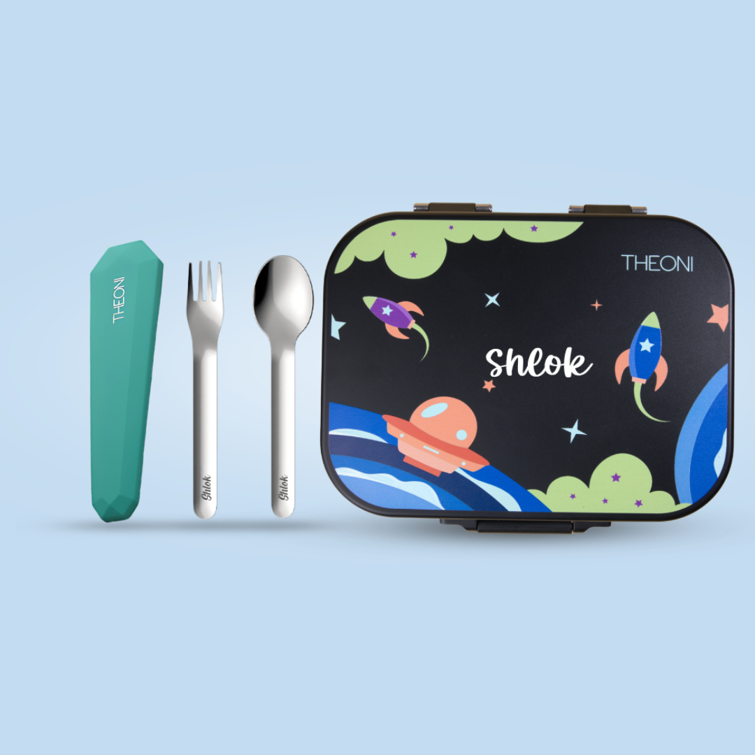 Bento Joy Leakproof Lunch Box + On-the-Go Cutlery Set Combo- Combo Color