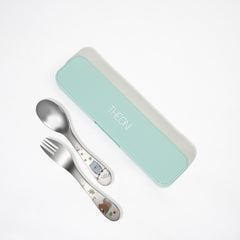 Theoni Tiny Tummies Meal Set - Owl Plate & Cutlery Set