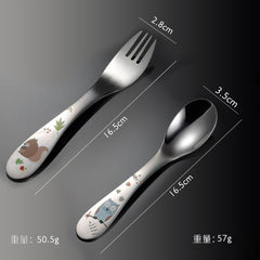 Theoni Little Bites On The Go Cutlery Set/kids cutlery set with case/kids spoon and fork/kids spoon steel – Safe & Handy for Tiny Hands