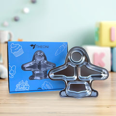 Theoni Stainless Steel Section Aeroplane Shape Kids Plate / Portion Plate / Dinner Plate - Aeroplane Shape. Personalize With Name