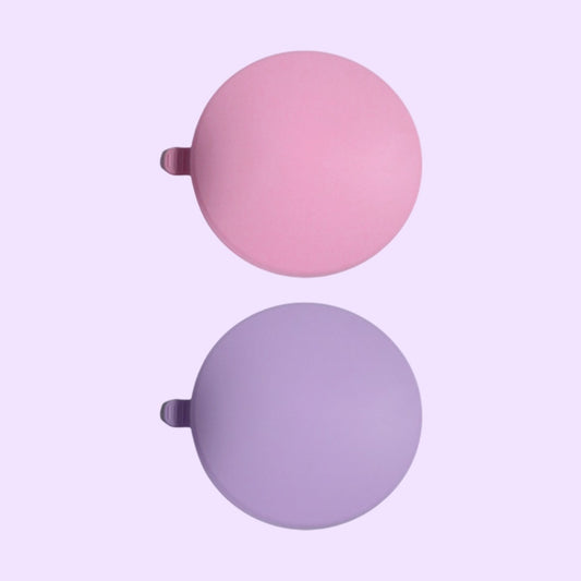 Theoni Stainless Steel Snack Cups with Removable Silicone Food Catcher & Travel Lid – Spill-Proof, Toddler-Friendly, Dishwasher Safe- Pink & Purple