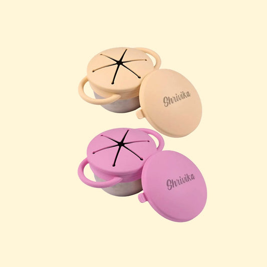 Theoni Stainless Steel Snack Cups - Beige and Pink
