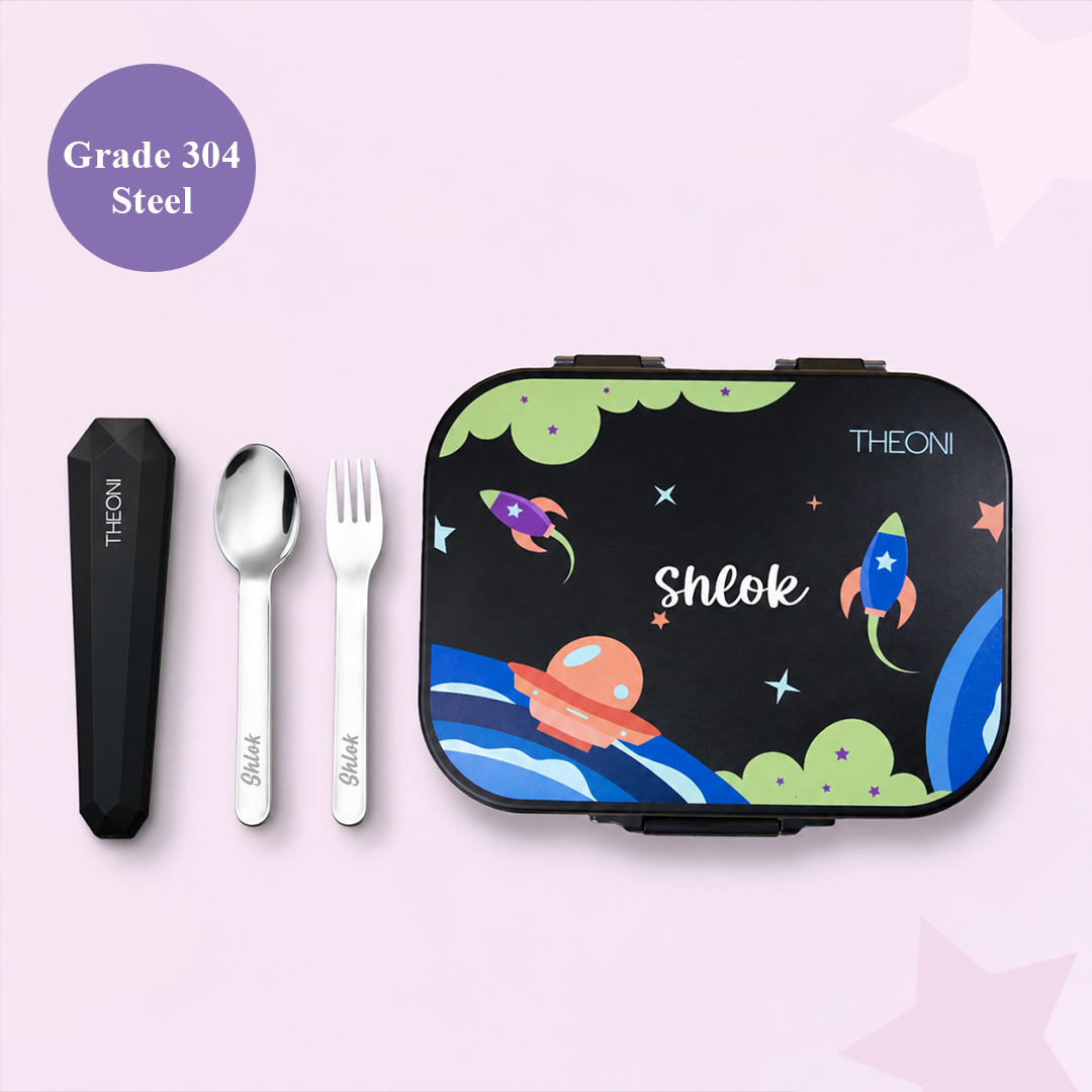 Bento Joy Leakproof Lunch Box + On-the-Go Cutlery Set Combo- Combo Color