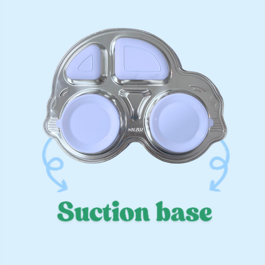 Theoni Blue Car Mealtime Explorer Bundle – Suction Plate, Insulated Tumbler & Toddler Cutlery Set
