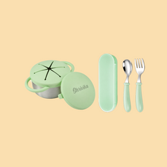 THEONI Snack Cup & Spoon-Fork Combo - Green