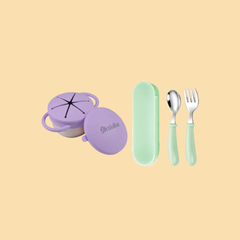 THEONI Snack Cup & Spoon-Fork Combo - Purple