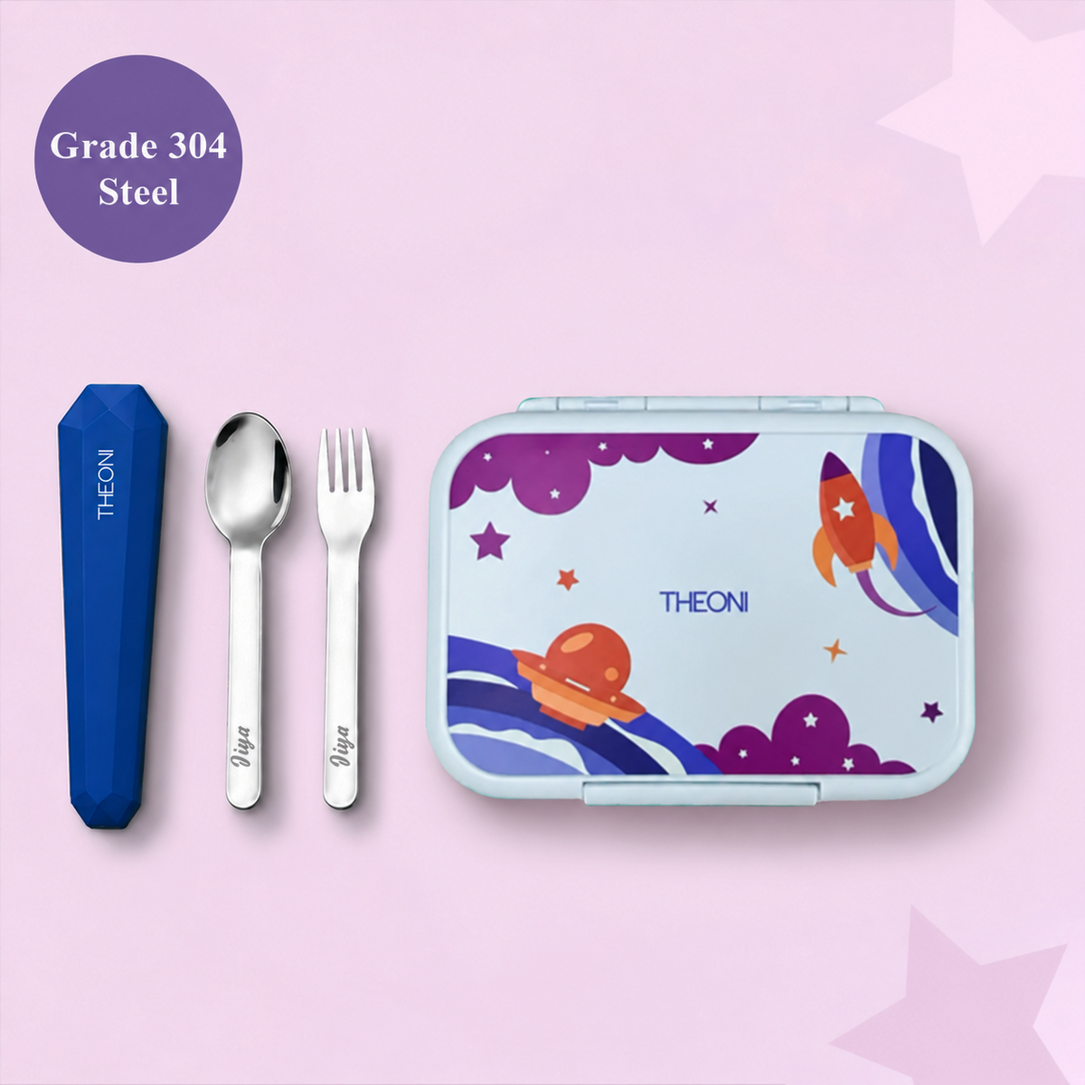 Duo Steel Kids Lunch Box & On-the-Go Cutlery Set – Combo Color