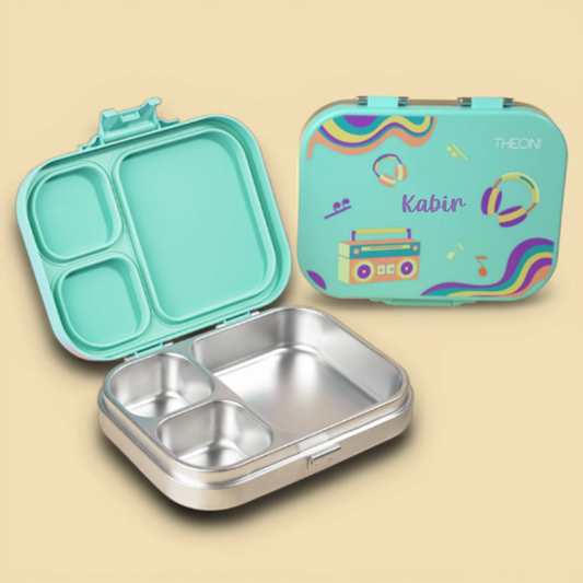 Stainless steel bento box with compartments 
