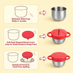 Theoni Stainless Steel Snack Cups - Red and Green
