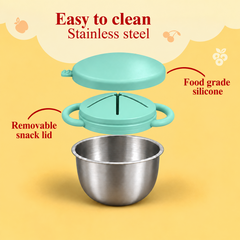 Theoni Stainless Steel Snack Cups - Orange & Green