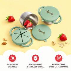Theoni Stainless Steel Snack Cups - Red and Green