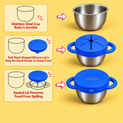 Theoni Stainless Steel Snack Cups - Blue & Dark blue