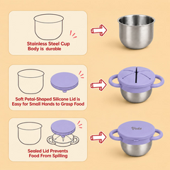 Theoni Stainless Steel Snack Cups - Blue & Purple