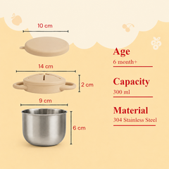 Theoni Stainless Steel Snack Cups - Beige and Pink