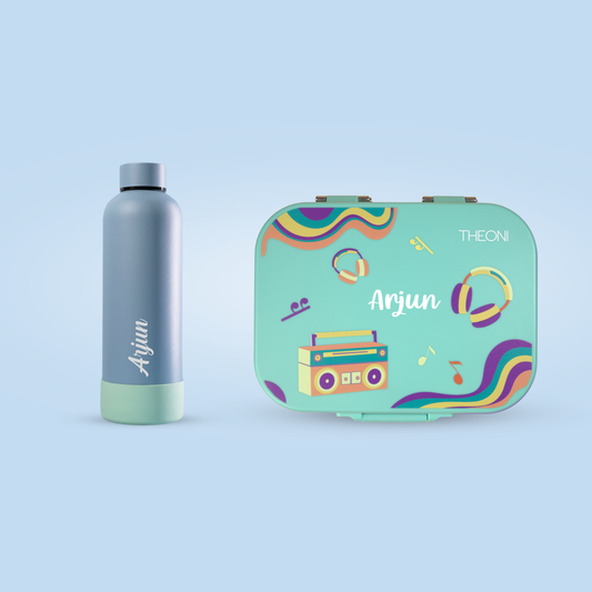Bento Joy Leakproof Lunch Box + Insulated Water Bottle Combo - Stereo