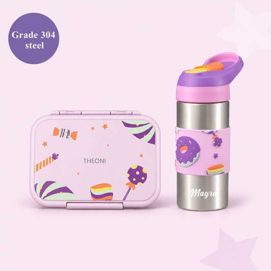 Kids Lunch & Sip Set - Purple
