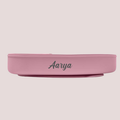 Theoni Silicone Anti Skid Baby Feeding Plate | Baby-Led Weaning | BPA-Free | Microwave & Dishwasher Safe | Mess-Free Toddler Mealtime Essential – Dark Pink