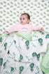 Theoni 100% Organic muslin reversible Snuggle Blankets-Cappadocia Dreams Green