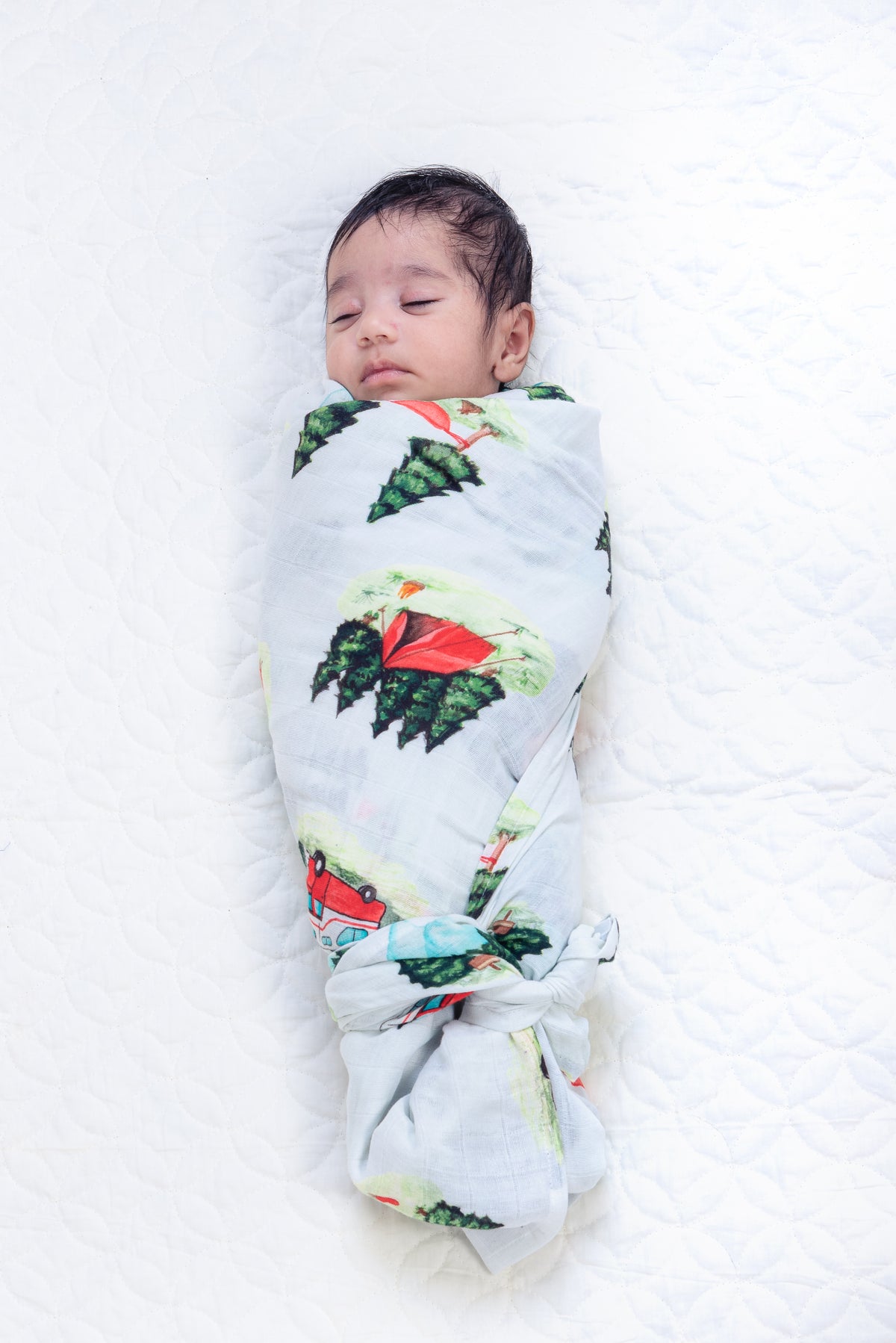 Theoni 100% organic cotton muslin swaddles - Little Camper