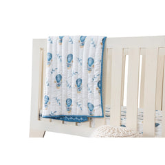 Theoni 100% Organic Cotton reversible Quilts - Cappadocia Dreams Blue