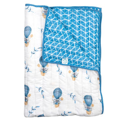 Theoni 100% Organic Cotton reversible Quilts - Cappadocia Dreams Blue