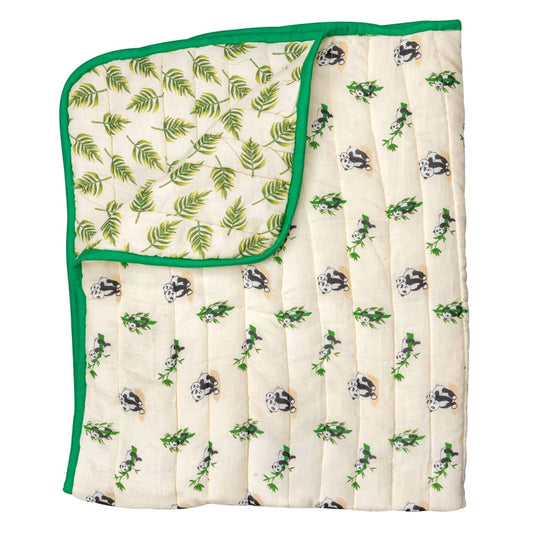 Theoni 100% Organic Cotton reversible Quilts - Hugsy Pandas