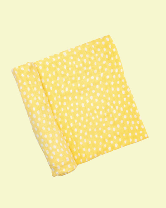 Theoni 100% organic cotton muslin swaddle-Sunflower Polka