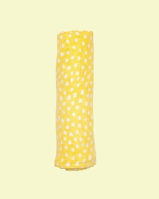 Theoni 100% organic cotton muslin swaddle-Sunflower Polka