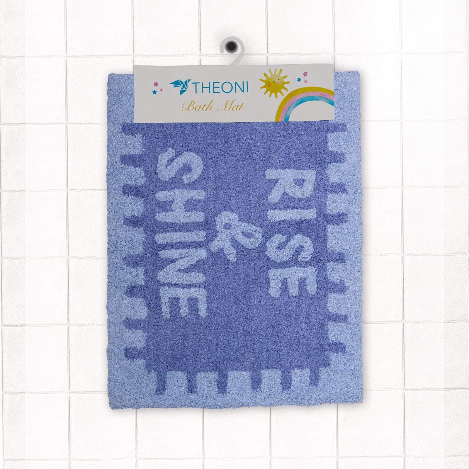 Rise & Shine Bathroom Rugs - Cotton Bath Mat / Kids Rugs Absorbent and Washable Bath Rug Non-Slip, fluffy Rugs for Bathroom Floor, Shower, Sink, Door (19" x 25")